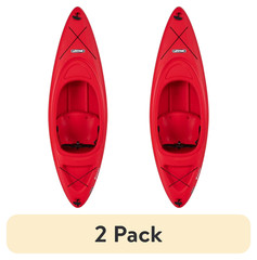 (2 Pack) Lifetime Pacer 8 Ft Sit-Inside Kayak with Paddle, Fire Red (91036)