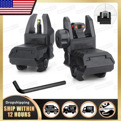 Tactical Folding Back Up Sight Front and Rear Flip Up Iron Sights Picatinny Rail