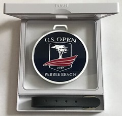 2019 US Open Golf Championship Pebble Beach Golf Ahead Metal Bag Tag With Strap