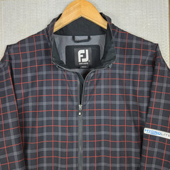 FOOTJOY HYDROLITE Mens Size Large Windproof Waterproof Jacket Full Zip Plaid