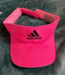 adidas Pink Golf Visor Hat Logo Strap Adjustable One Size Acrylic