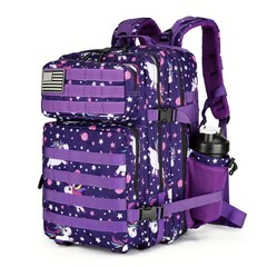 45L hiking backpack, camping, cycling, travel, daily commuting，Purple Pony Star