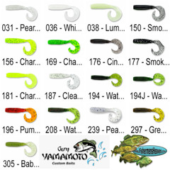 Gary Yamamoto Grub (40-20) Single Curly Tail 4 Inch Any 17 Color Fishing Baits