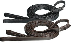 English Bridle Reins – Flat Leather – Laced – XLong at 60″ – Black or Brown