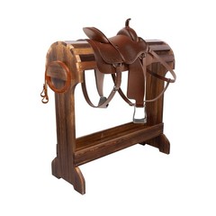 Large Wood Saddle Rack with Curved Top Surface,Bridle Rack & Heavy-Heavy Duty…