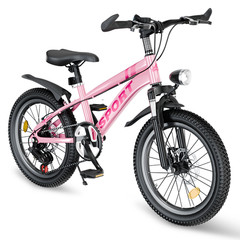 24″ Kids Mountain Bike for Boys Girls Ages 7-12 7-Speed Disc Brakes