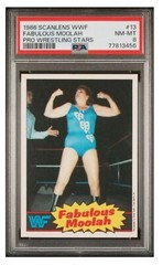 1986 Scanlens WWF #13 Fabulous Moolah PSA 8 MINT POP 3 – NOT Topps – Australia