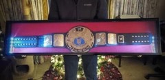 Wrestling Belt Display Case LED Light Wood WWE WWF MMA Boxing Title Shadow Box