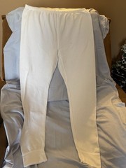 Fruit of the Loom White Thermal Base Layer Bottom XL (16-18) Polyester Cotton