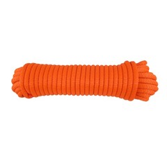 QNR3/8 Neon Orange Polyester Rope, Solid Braid High 3/8 inch,