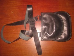 Colonial Leather Shooting Bag, Black Powder Muzzleloader Flintlock Rev War Style