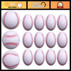 High-Durability Dimpled Baseballs with Red Seams | 12-Pack for Pitching Machines