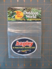 Vintage Fishing Patch New in Package – Bagley – 4 x 3 inch