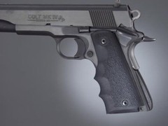 Hogue 1911 Government Model Rubber Grip W/Finger Grooves-Black-45000