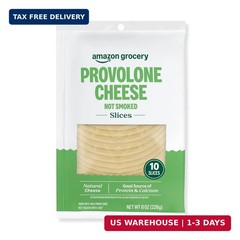 Amazon Grocery, Provolone Cheese, Not Smoked, 8 Oz, 10 Slices