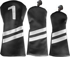 Elegant Faux Leather Golf Club Covers – 3-Piece Set, Fits All Major Brands