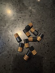 10-Custom Golf Ferrules Black/orange 4 Stripes .355 Taper tip bag