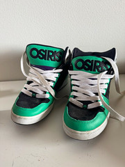 Osiris Bronx Skateboarding Shoes Multi-Color Green/Black/Purple Men’s US 7.5