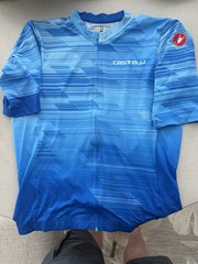 Castelli Rapido Jersey Men’s L Blue Short Sleeve Full Zip Breathable Stretch