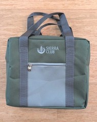 Sierra Club Insulated Cooler Picnic Tote Bag Green/Gray Canvas Travel Camping