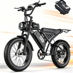 Ebike 2500W Peak Electric Bike Mountain Bicycle 20″ Fat Tire E-bike Adults 33Mph