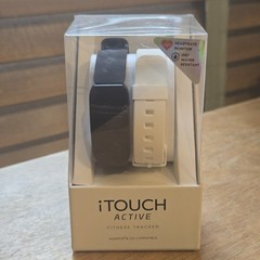 iTouch Active Fitness Tracker Heart Monitor Interchangeable Bands Black White