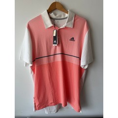 Adidas Mens Ultimate365 Colorblock Golf Polo Orange White Striped XL New NWT
