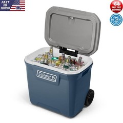 60QT Wheeled Cooler Heavy-Duty Insulated Keep Ice 4 Days Cup Holders Transport