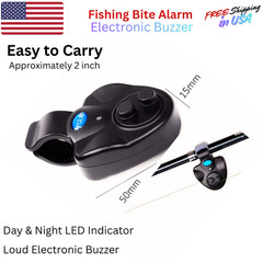 Fishing Bite Alarm Electronic Buzzer Loud Siren LED Day Night Alert System NEW