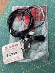NOS vintage Suntour Mighty 5 speed Thumb Shifter w/ Cable & Housing ~ Black