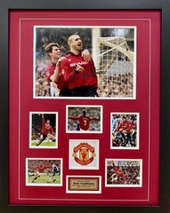 ERIC CANTONA SIGNED Photo 8×12 Manchester United Collage FRAMED COA
