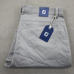 Footjoy Cotton Twill 5 Pocket Pants Mens 36×30 Sueded Gray Luxury Performance