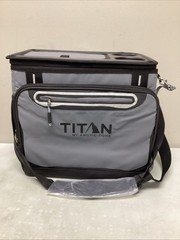 Titan 40-Can Soft Collapsible Cooler – Gray / Black Trim NEW – NO TAGS