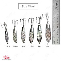 1/2oz 1oz 3/4oz 1.5oz 2oz 3oz Silver Laser Fishing Champ Kast Spoon cast Jig lot