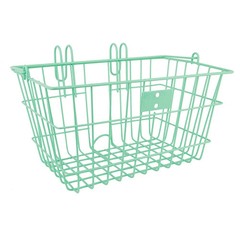 Sunlite Lift-Off Front Basket Seafoam Green 14.5 × 8.5 × 7″ Bike Basket w/ Hooks