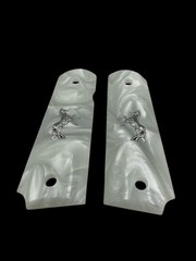 Colt 1911 White Pearl With Silver Colt Horse