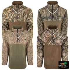 NEW DRAKE WATERFOWL1/4 ZIP REFUGE EQWADER – CAMO PULLOVER