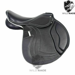 WILDRACE Leather Jumping/Close contact, Double Flap Changeable Gullets Saddle