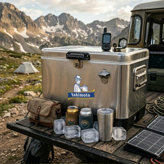 Yakimoto 54Qt Stainless Steel Portable Cooler Box Heavy Duty Ice Chest Camping