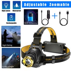 9900000LM USB Rechargeable Zoomable Headlamp Home Outdoor Use Hiking Headlight
