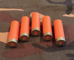 12 GAUGE 2 3/4″ SNAP CAPS DUMMY TRAINING ROUNDS SET OF 5 «SAFETY ORANGE» 1oz
