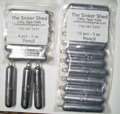5 oz pencil sinkers – choice of quantity – FREE SHIPPING