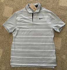 Nike Tiger Woods Polo Shirt Top Golf DR5318-077 Dri-FIT Gray $90 Men’s Large L