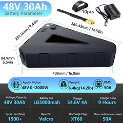 Ebike Battery 48V 60V 72V 20Ah 30Ah Li-ion Battery Pack for 0~3000W Bafang Motor