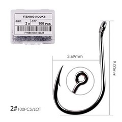 100pcs Circle Fishing Hooks 1# 1/0 5/0 Ultra Sharp Carbon Steel Octopus Offset
