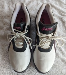 Asics Womens Golf Shoes Cleats P082Y GEL Linksmaster White 9.5 w/ Wrench