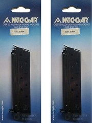 TWO Mec-Gar 1911 10mm 8 Round MAGAZINES MGCGOV10B FAST SHIP