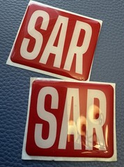 Lot 2 SAR USA Rare THICK RESIN STICKER Tactical RIFLE Hunting SARSILMAZ Emblem
