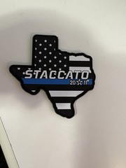 Staccato American Flag / Thin Blue Line /Texas PVC patch ~ FREE SHIPPING