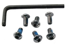 6 Disc Brake Rotor Bolts w/ Threadlock & Torx T25 Tool (M5 x 10mm for IS Rotors)